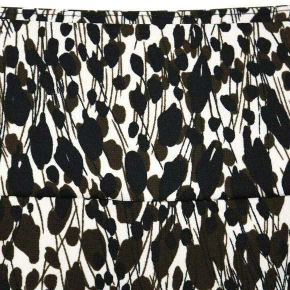 Ann Taylor A-Line Skirt‎ White Brown Black Stretch L Large - Picture 8 of 11
